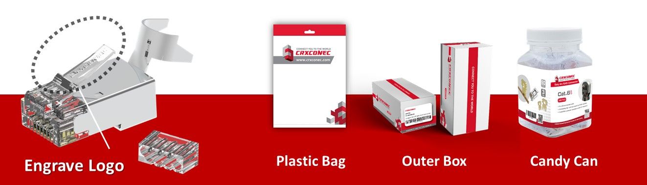 Penyambung RJ45 Dengan Perkhidmatan OEM Ekor